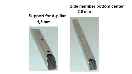 Rolled Profiles Photo of a A-pillar and a side member