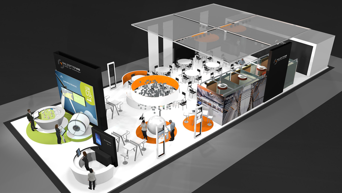 3D-Rendering der Standplanung der Blechexpo 2021